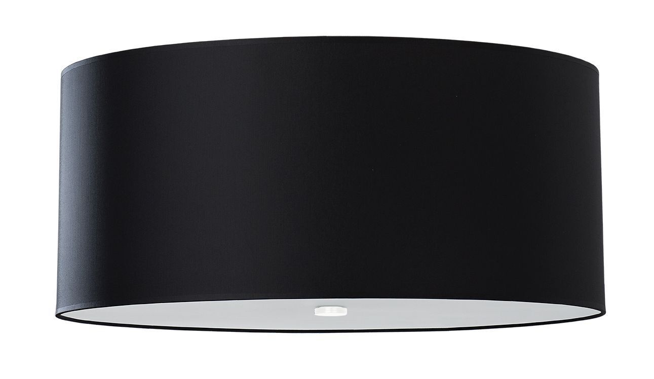 Lampe de plafonnier noir tissu verre Ø 60 cm rond anti-éblouissement