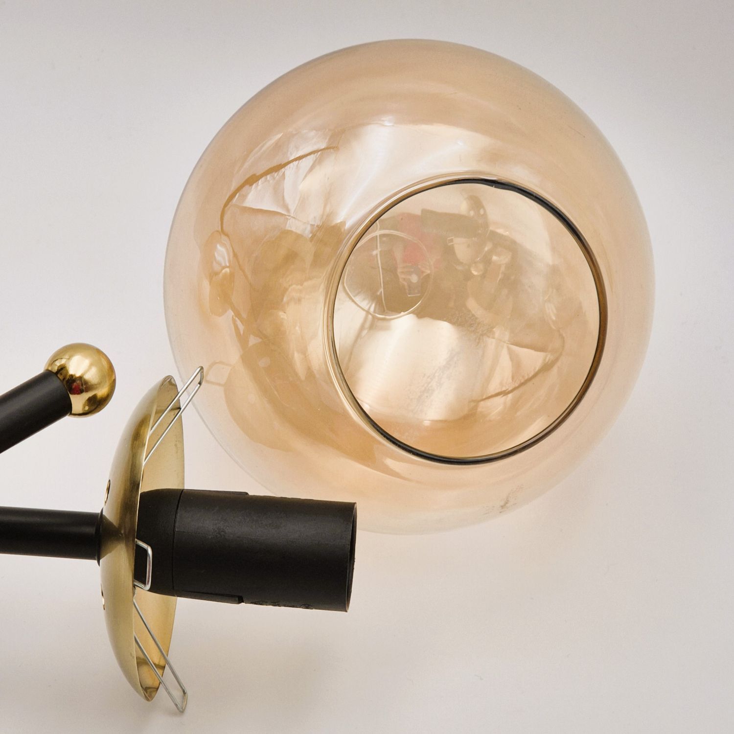 Plafonnier pauvre en or verre métal 3-flamme Beleuchtung, Lampe, Kugel