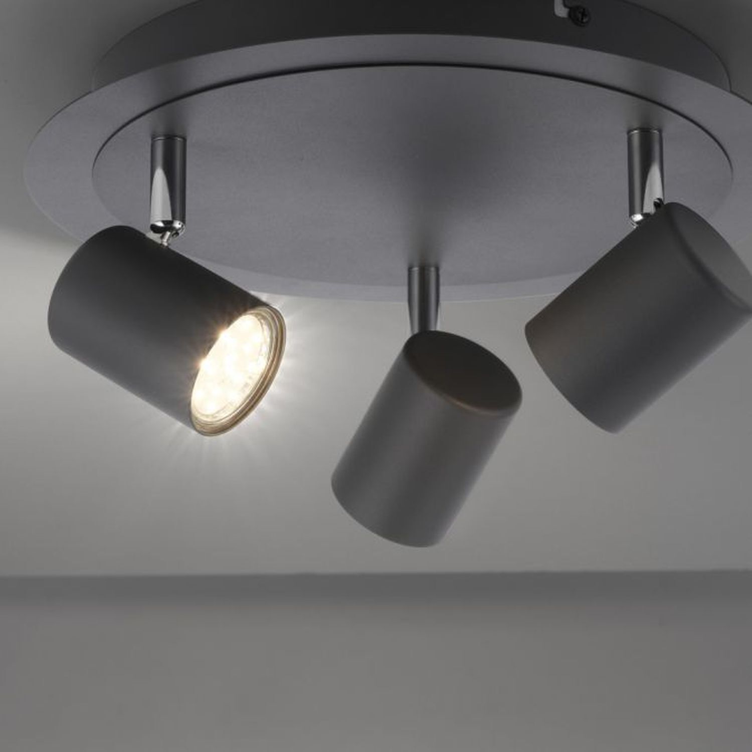 Spot de plafond réglable métal noir GU10 Ø35 cm Beleuchtung, Deckenleuchte, Lampe