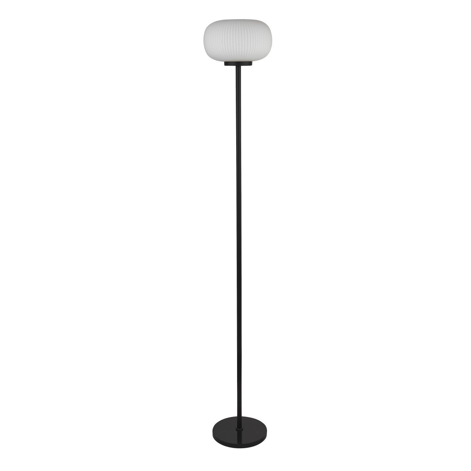 Lampadaire Noir Blanc E27 160 cm Verre Métal RAMIREZ