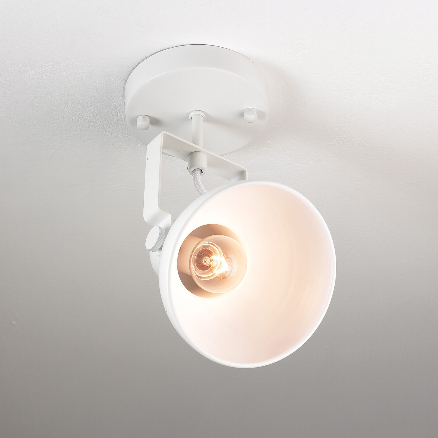 Lampe spot blanche DALLAS Retro Design E14 ajustable