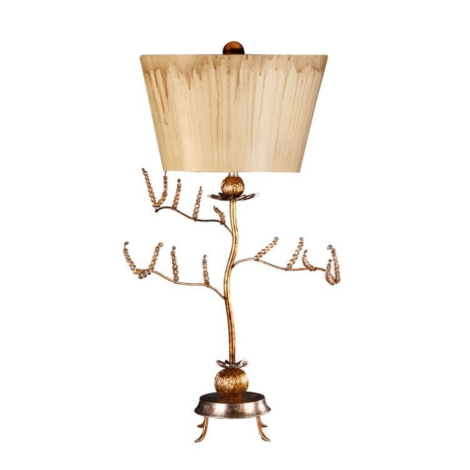 Lampe de table métal tissu en argent crème 91cm artistique Lampe, Lampenschirm