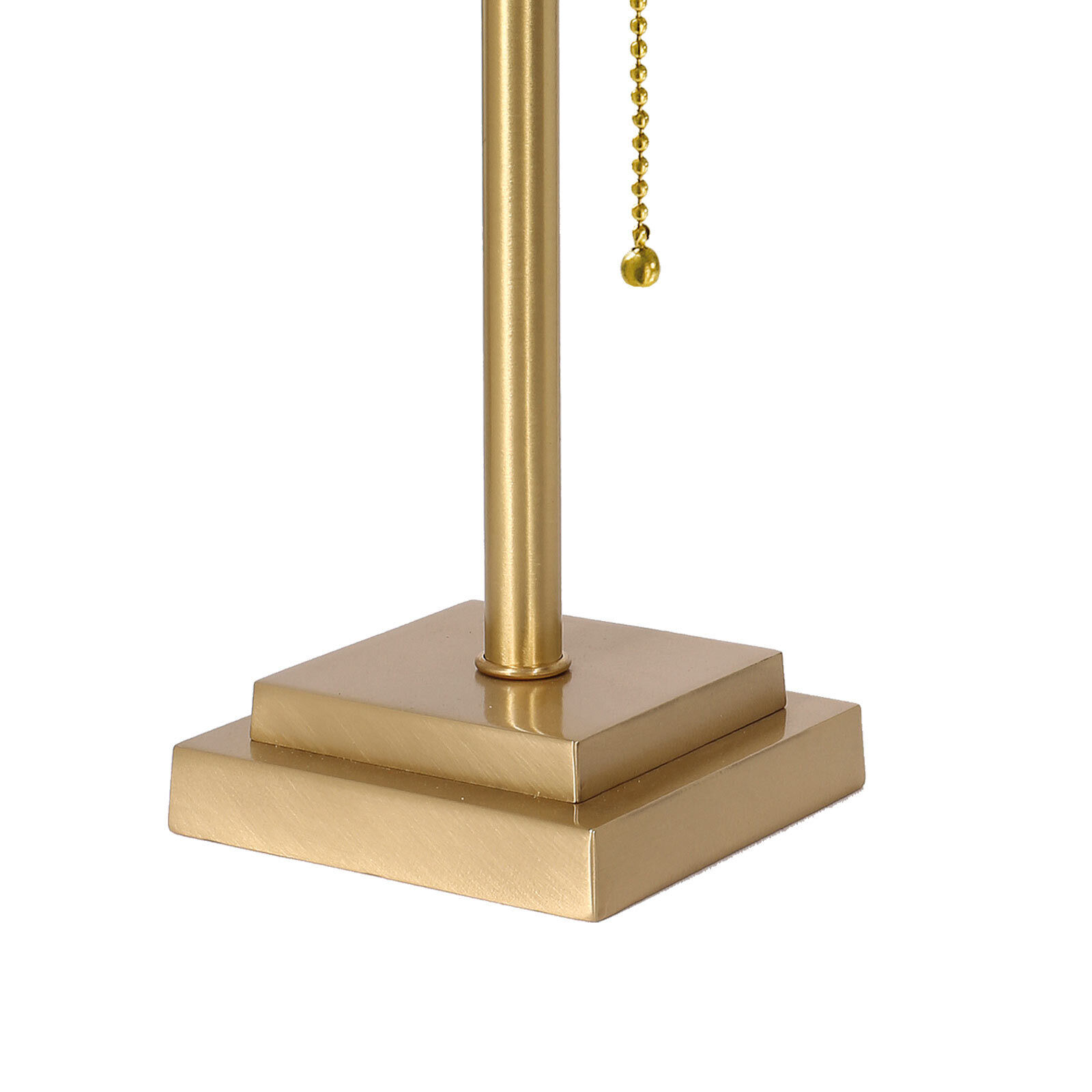 Bankerlampe Messing Glas 40 cm Zugschalter in Bronze Weiß Lampe, Bronze