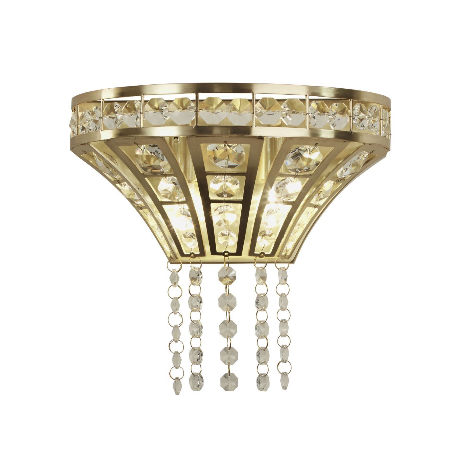 Applique cristal en laiton transparent L : 25 cm Art Déco 2x G9