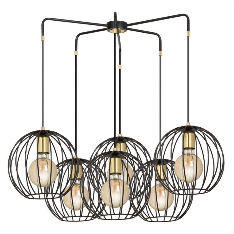 Suspension noire ajustable E27 design rétro
