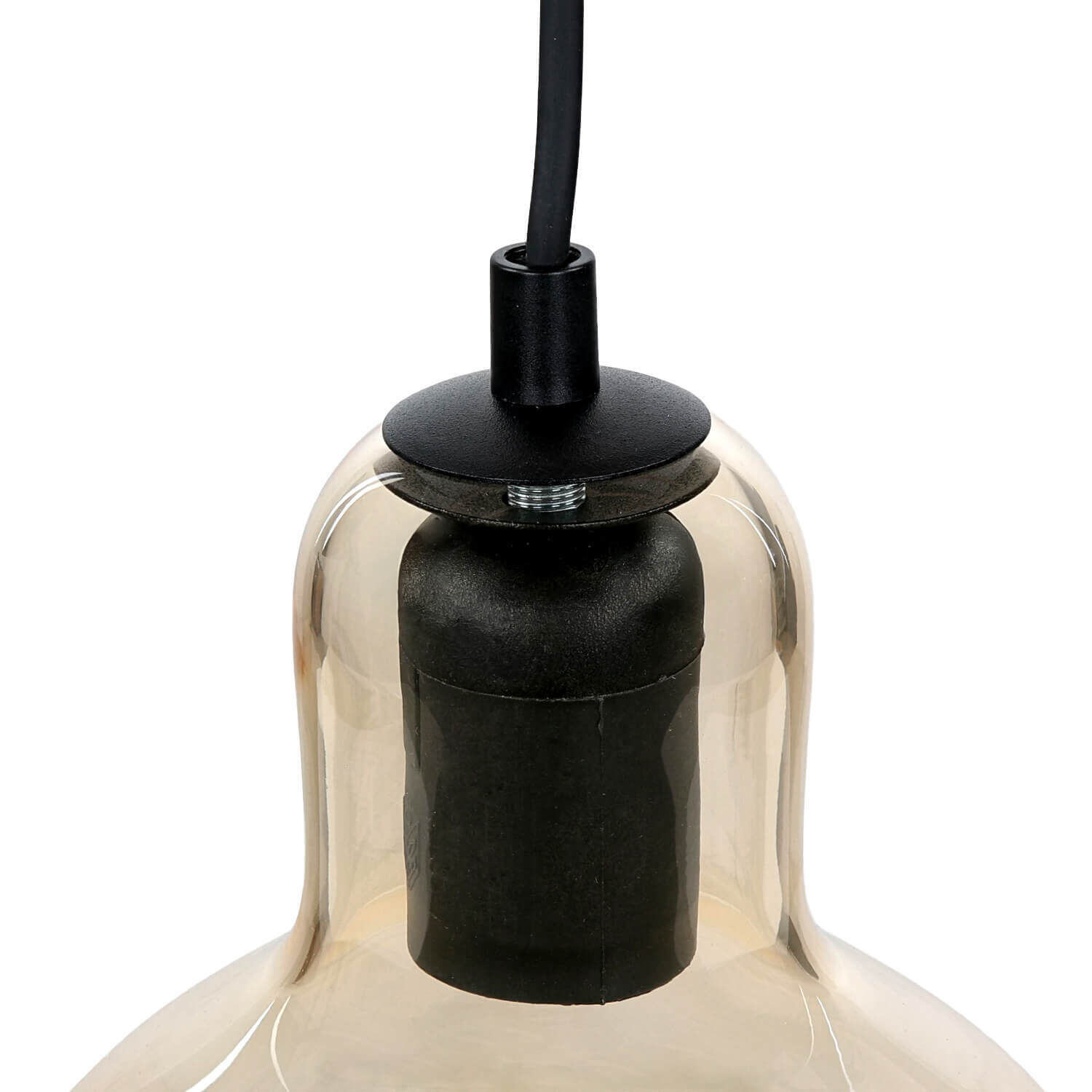 Suspension E27 Ø 18 cm verre orange chrome Suspension E27 Ø 18 cm verre orange chrome