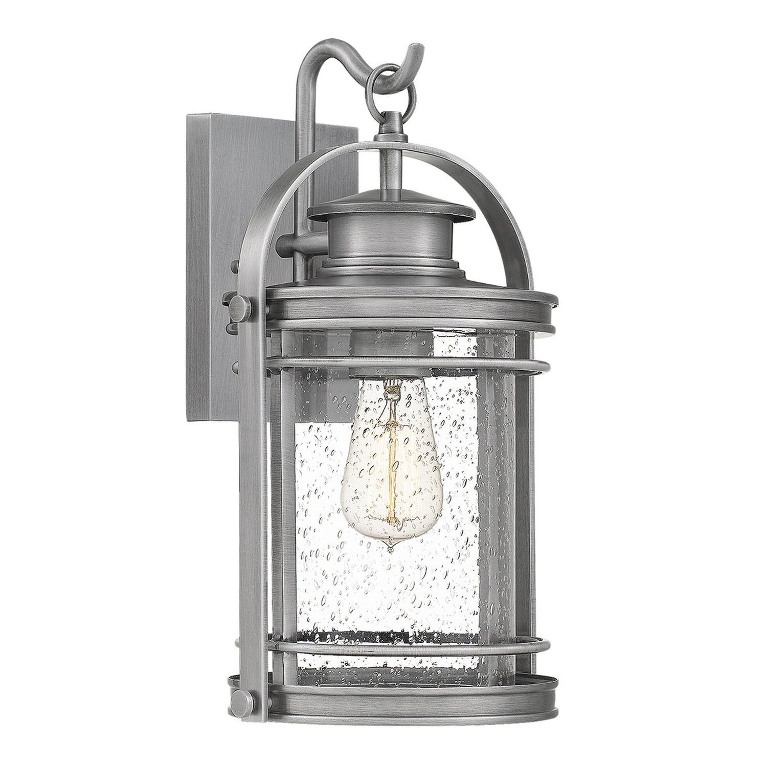 Applique extérieure H : 38,2 cm IP44 E27 Aluminium Verre de pluie