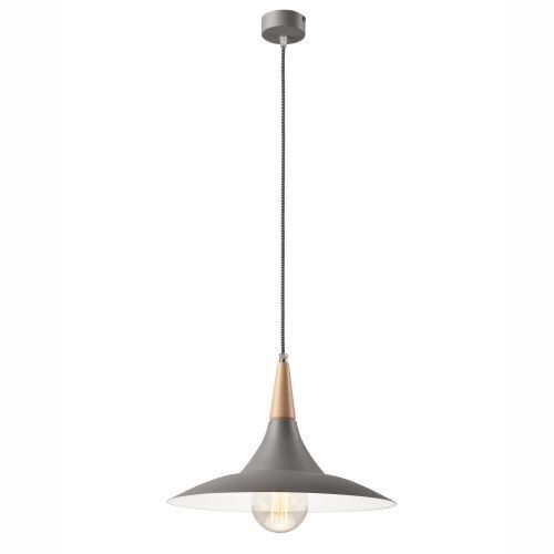 Suspension Couleur Gris Bois Rond Rétro Salle à manger