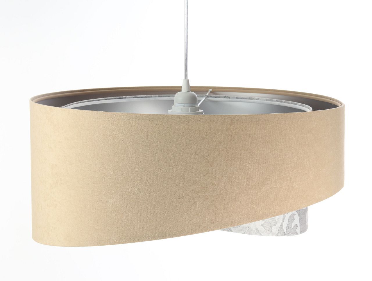 Lampe à suspendre ronde Ø 50 cm Tissu aspect velours E27 confortable Lampe