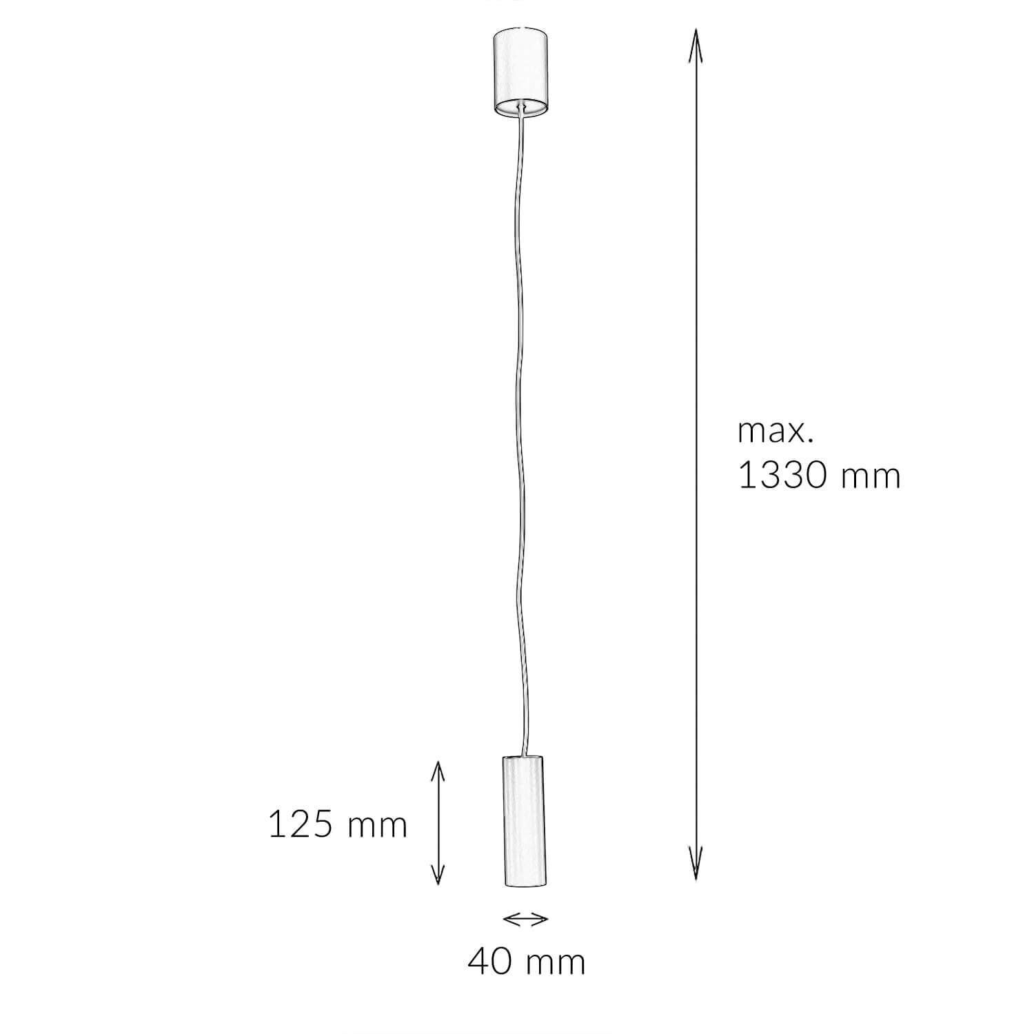 Suspension Noir GU10 R35 Ø 4 cm Métal Moderne