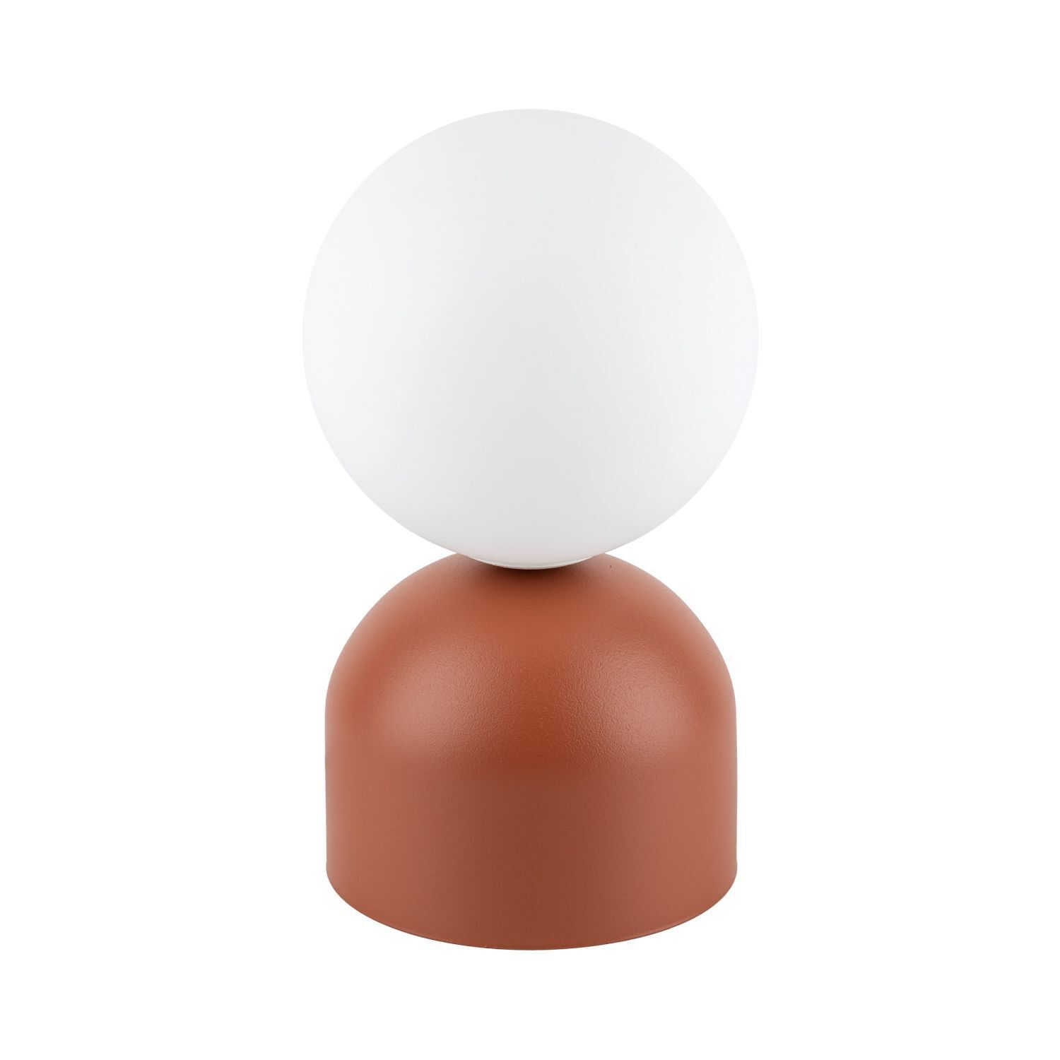 Tischleuchte Glas Metall H: 21 cm klein Rot Weiß G9 Kugel Lampe, Kugel