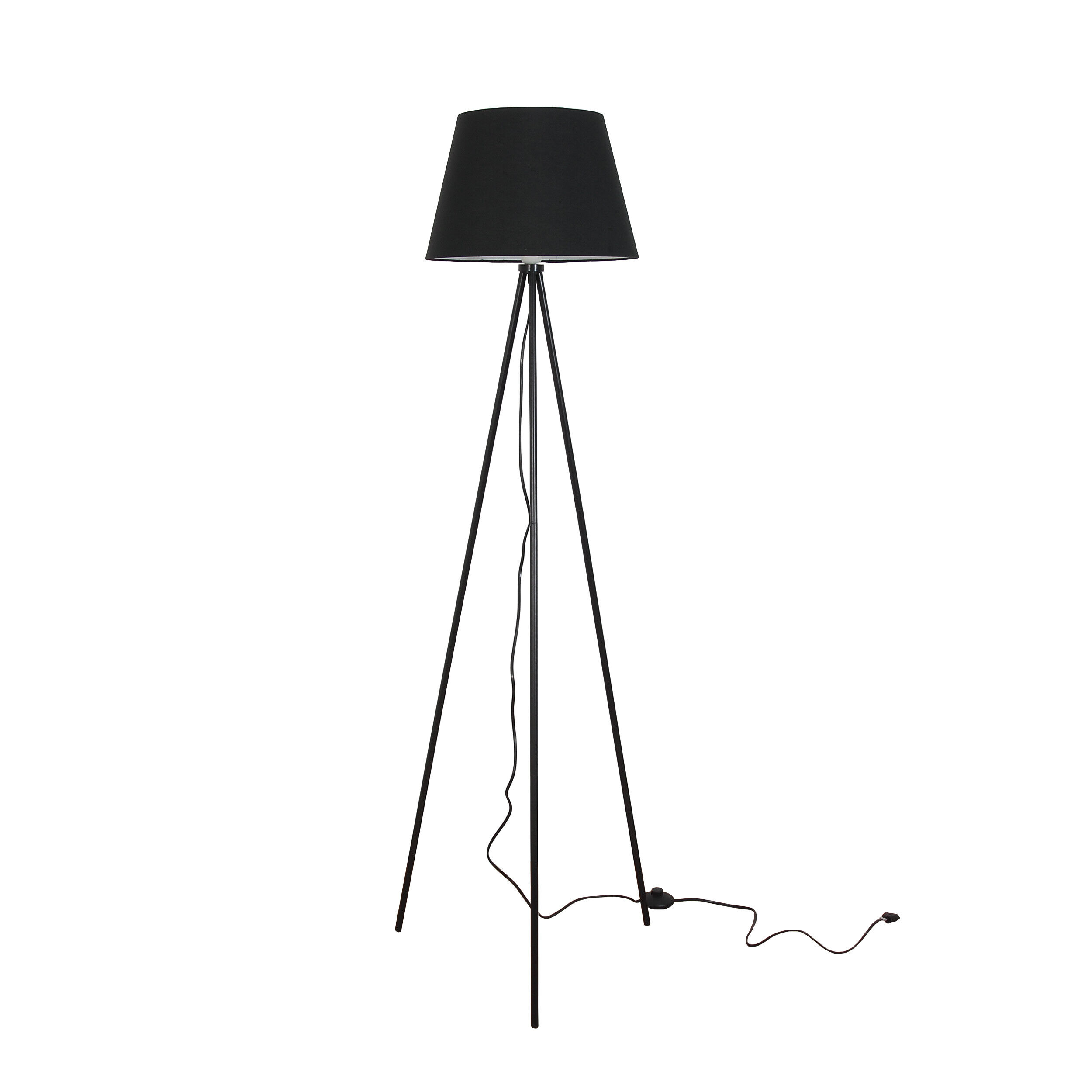 Lampadaire Salon Tripode 155 cm E27 Noir