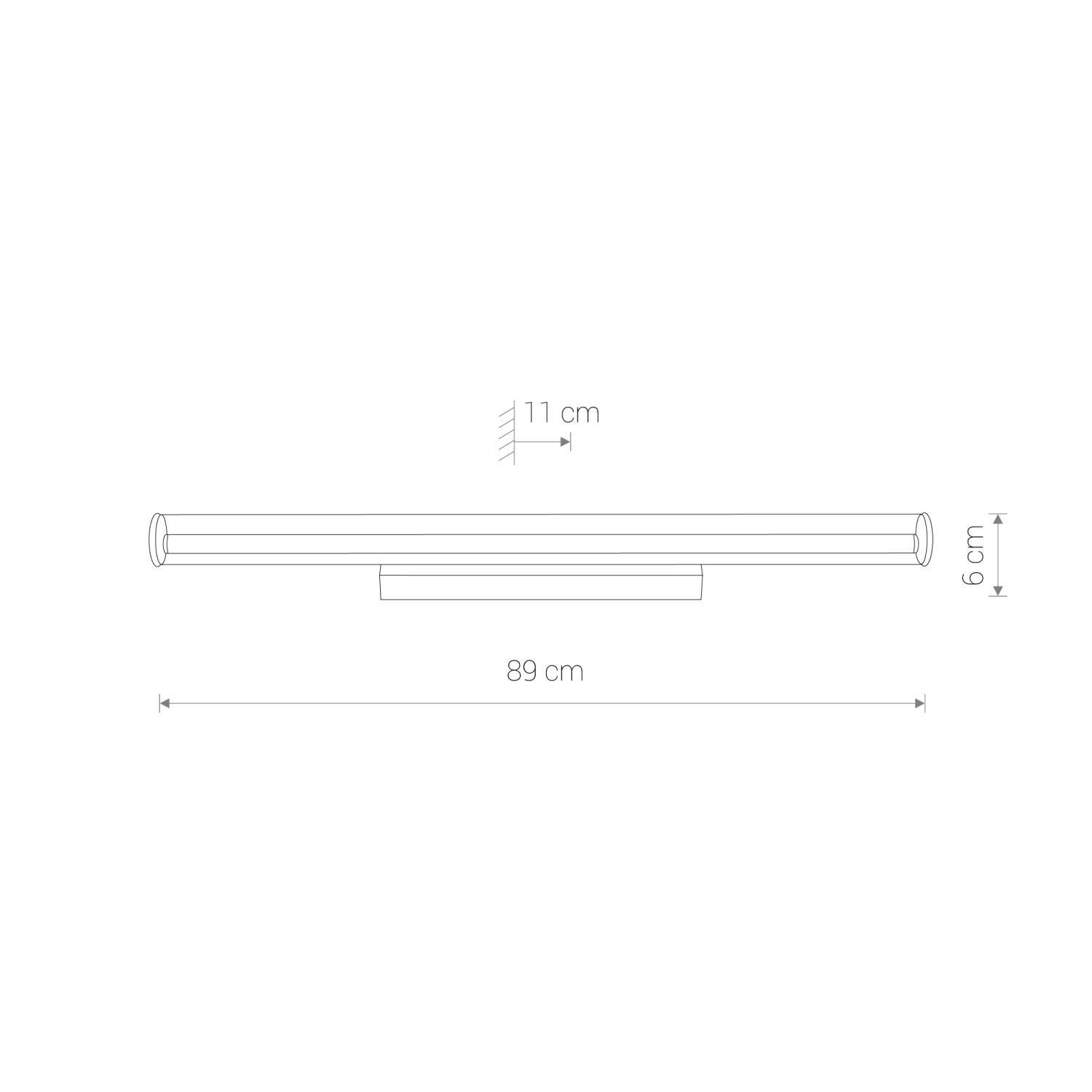 Applique LED salle de bain 89 cm long chrome 3000 K 1300 lm