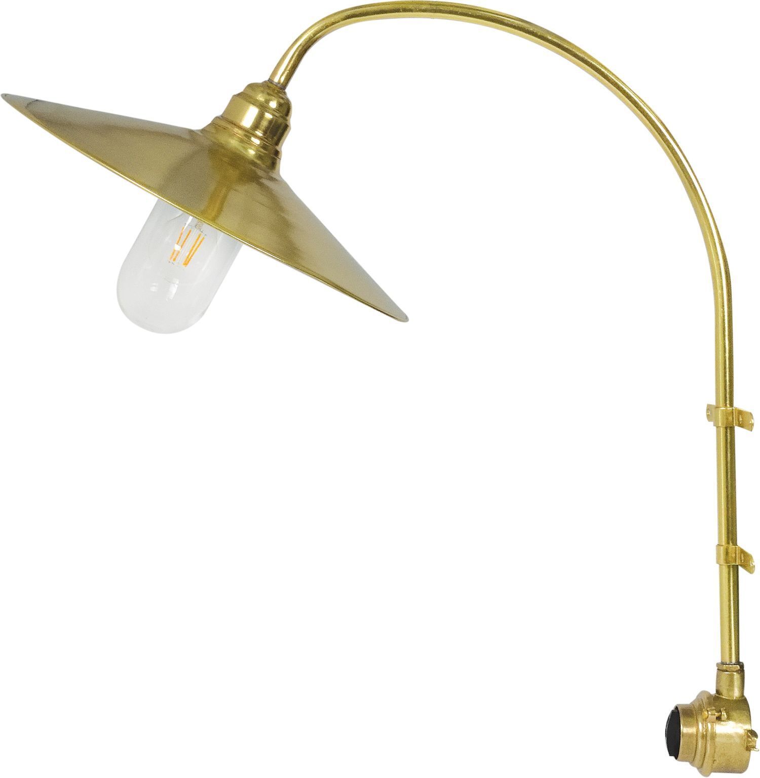 Applique extérieure laiton massif verre E27 IP54 65 cm de haut