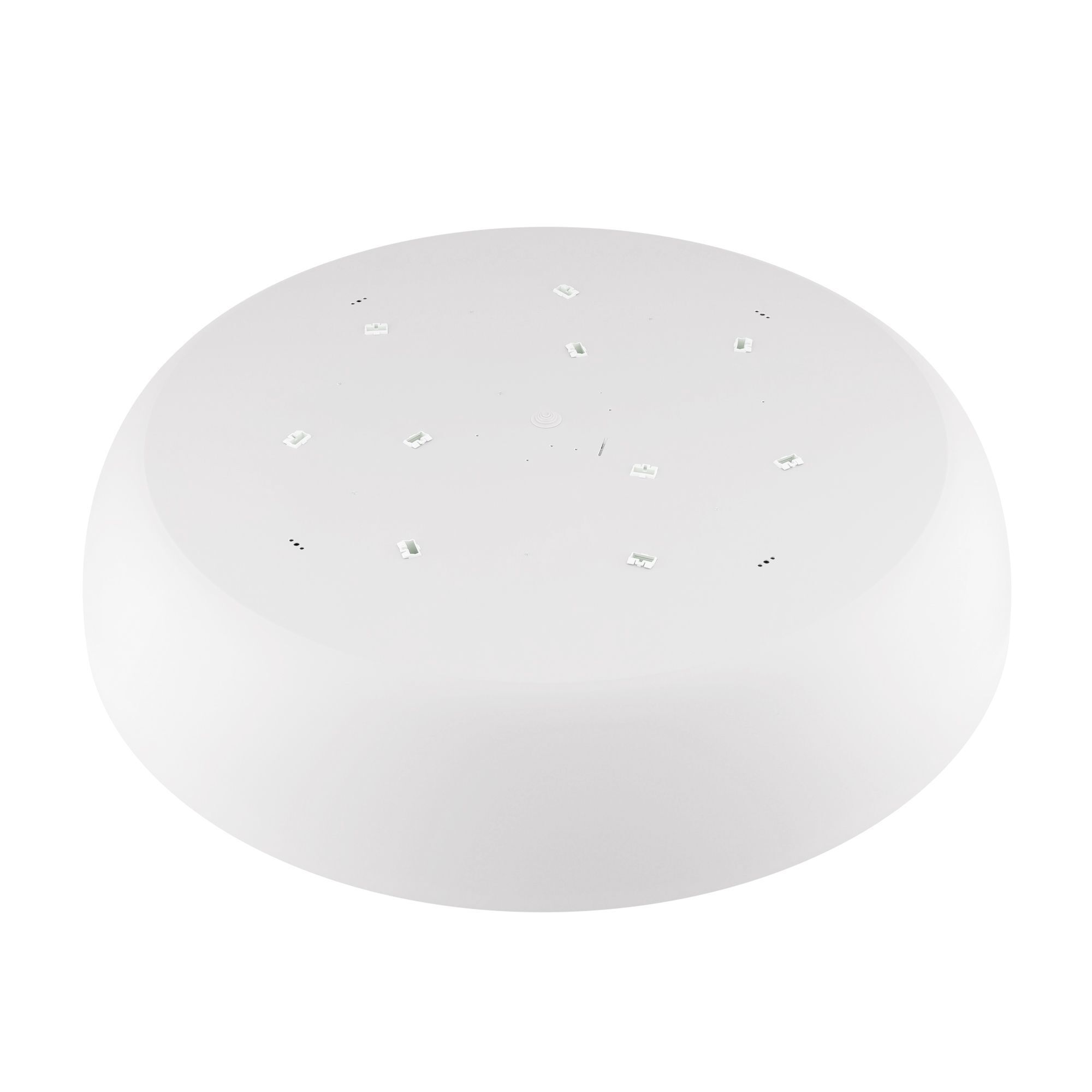 Weiße Deckenleuchte Metall E27 10-flammig L:78 cm rund LED-Platine, Rundlampe, weiße Oberfläche, Modellbausteine, Löcher/Ports nicht sichtbar