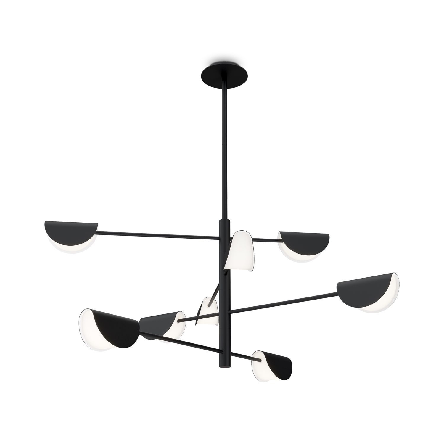 Plafonnier métal 125 cm de large Noir G9 Moderne