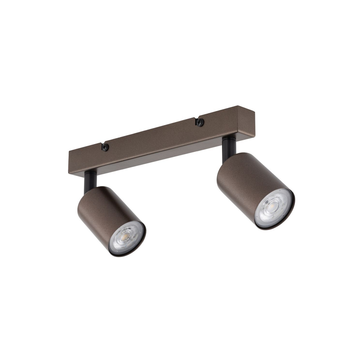 Spot de plafond métal brun 39 cm petit GU10 2 flammes LIDIA