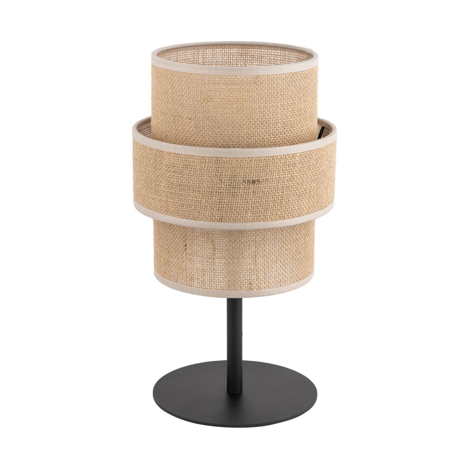 Lampe de table en jute métal 38 cm de haut Ø 20 cm Boho E27