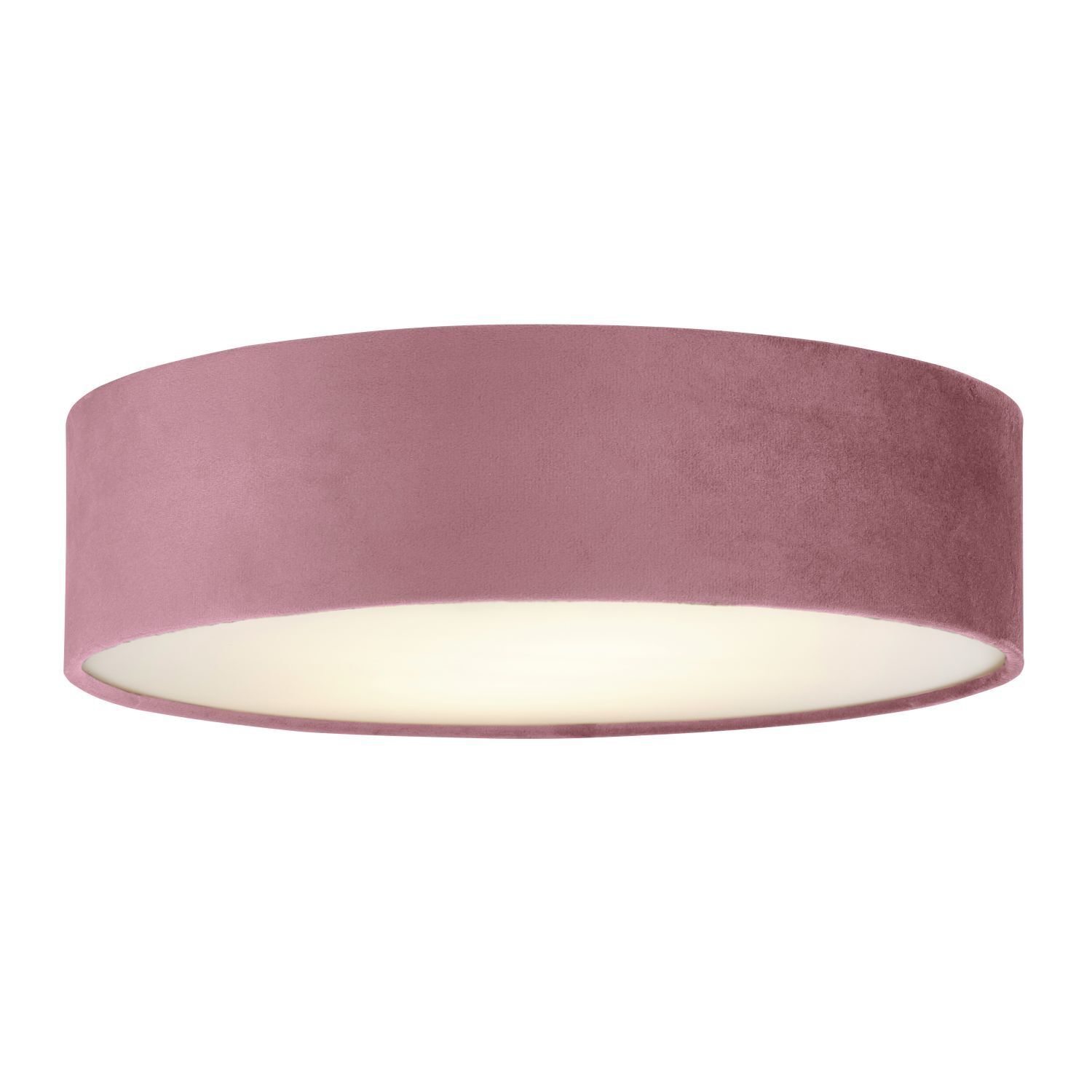 Plafonnier Tissu Velours rond Ø 38 cm H : 10 cm Rose 2x E27