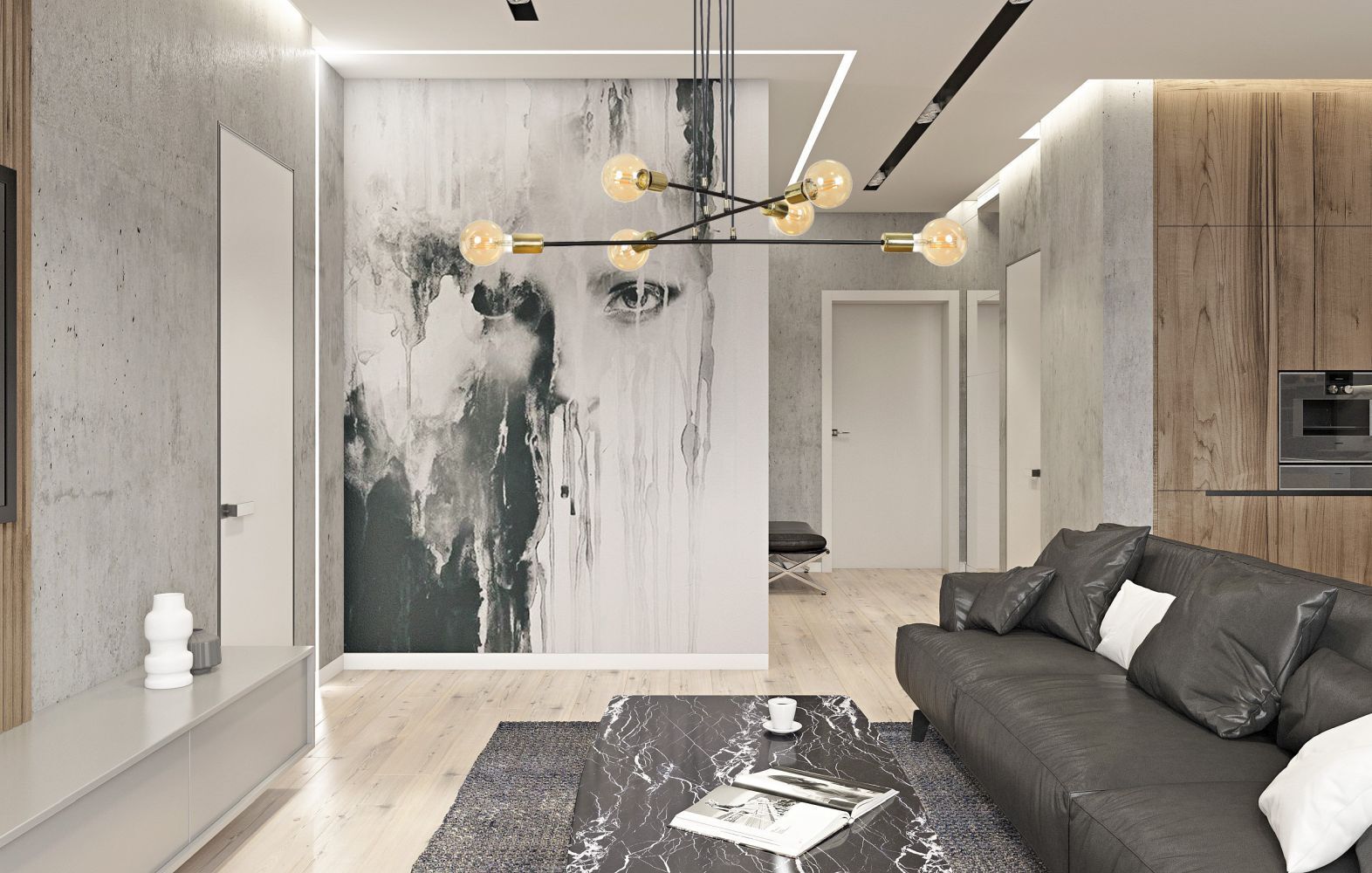 Lampe à suspendre ajustable Noir Rétro 6x E27 Métal Drinnen, Innenarchitektur, Inneneinrichtung, Foyer, Wohnzimmer