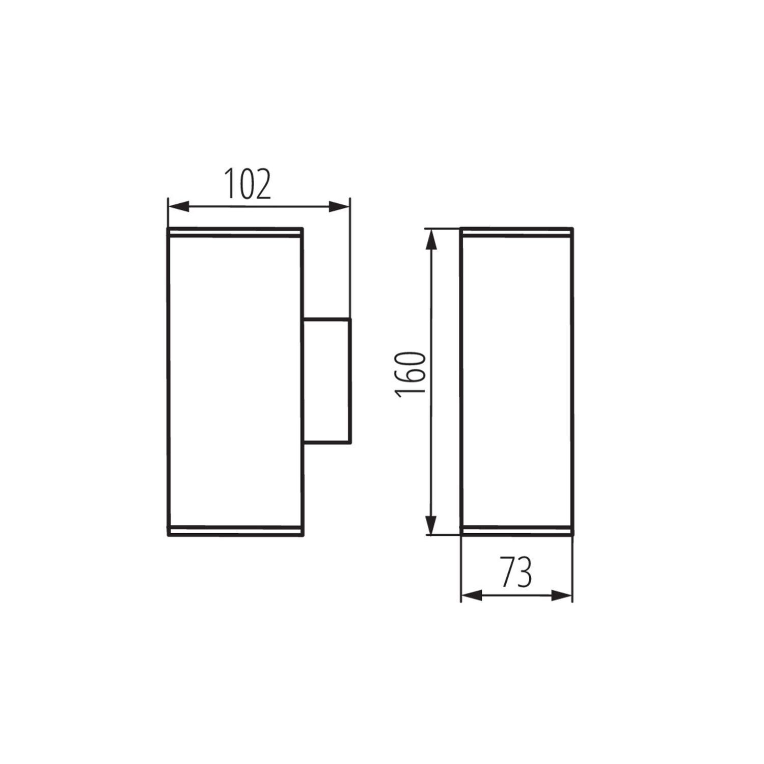 UP Down lampe d'extérieur anthracite aluminium verre IP44