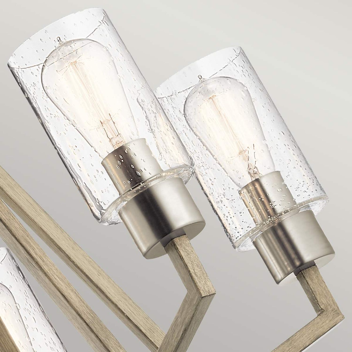 Kronleuchter Metall Glas E27 B: 61,1 cm Modern BRAGE Lampe, Beleuchtung, Glas, Glühbirne, Birne