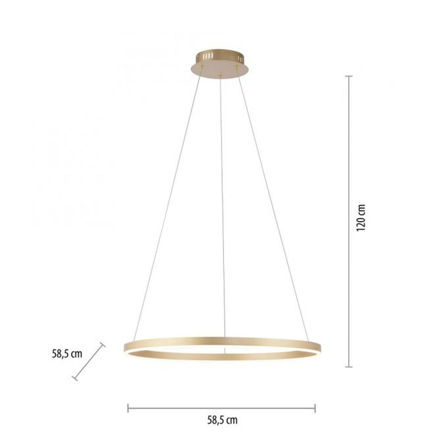 Suspension LED à intensité variable Ø58,5 cm 3000 K en laiton