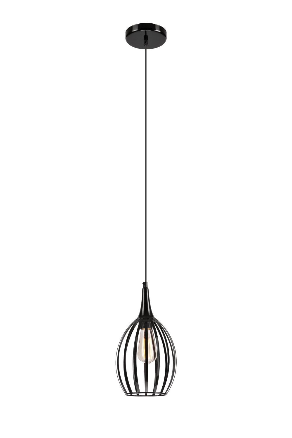 Suspension noire en métal rond Table à manger moderne
