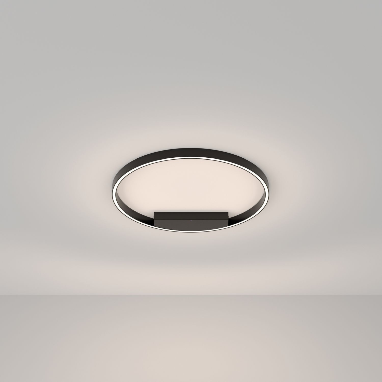 Plafonnier LED aluminium D : 60 cm rond noir TESSA