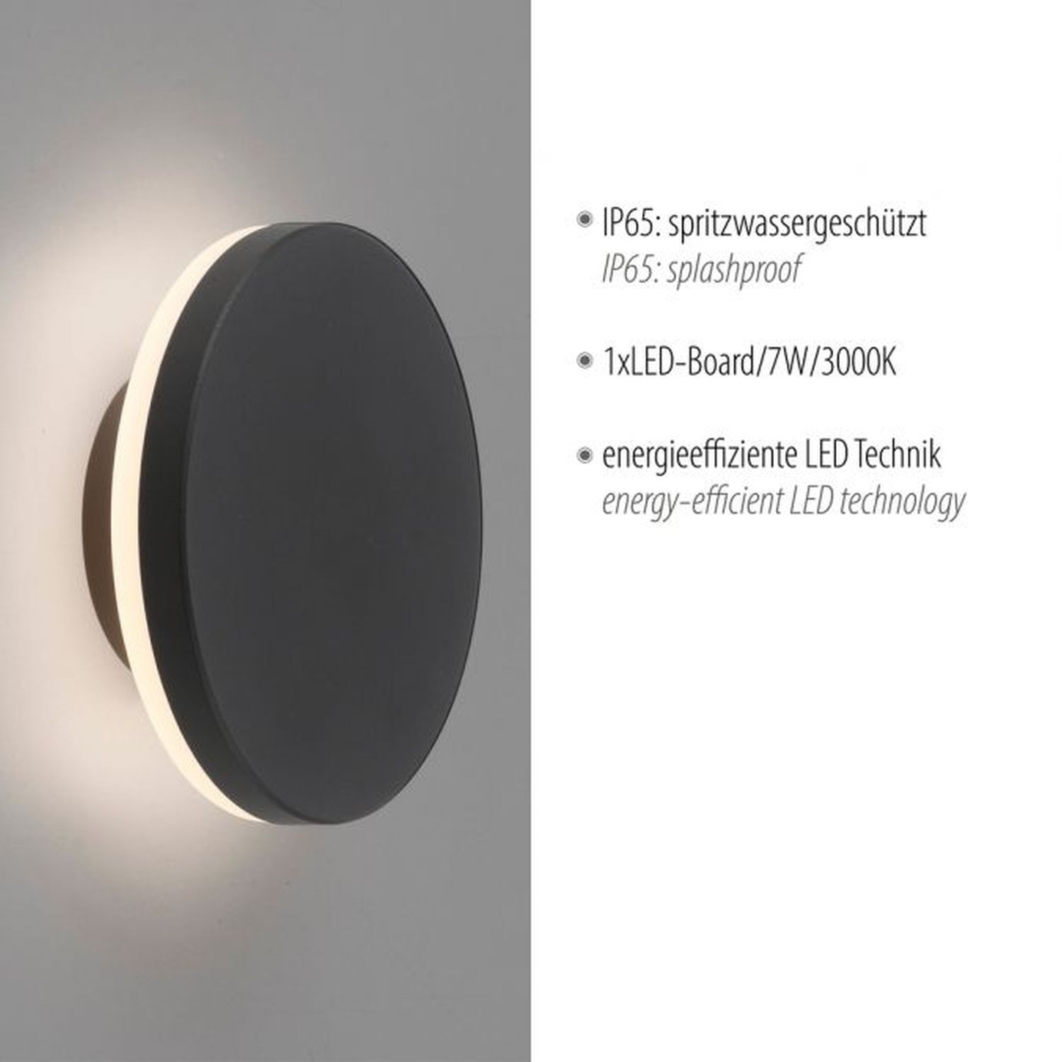 LED Wandleuchte außen Metall IP65 3000 K indirekt Deckenleuchte