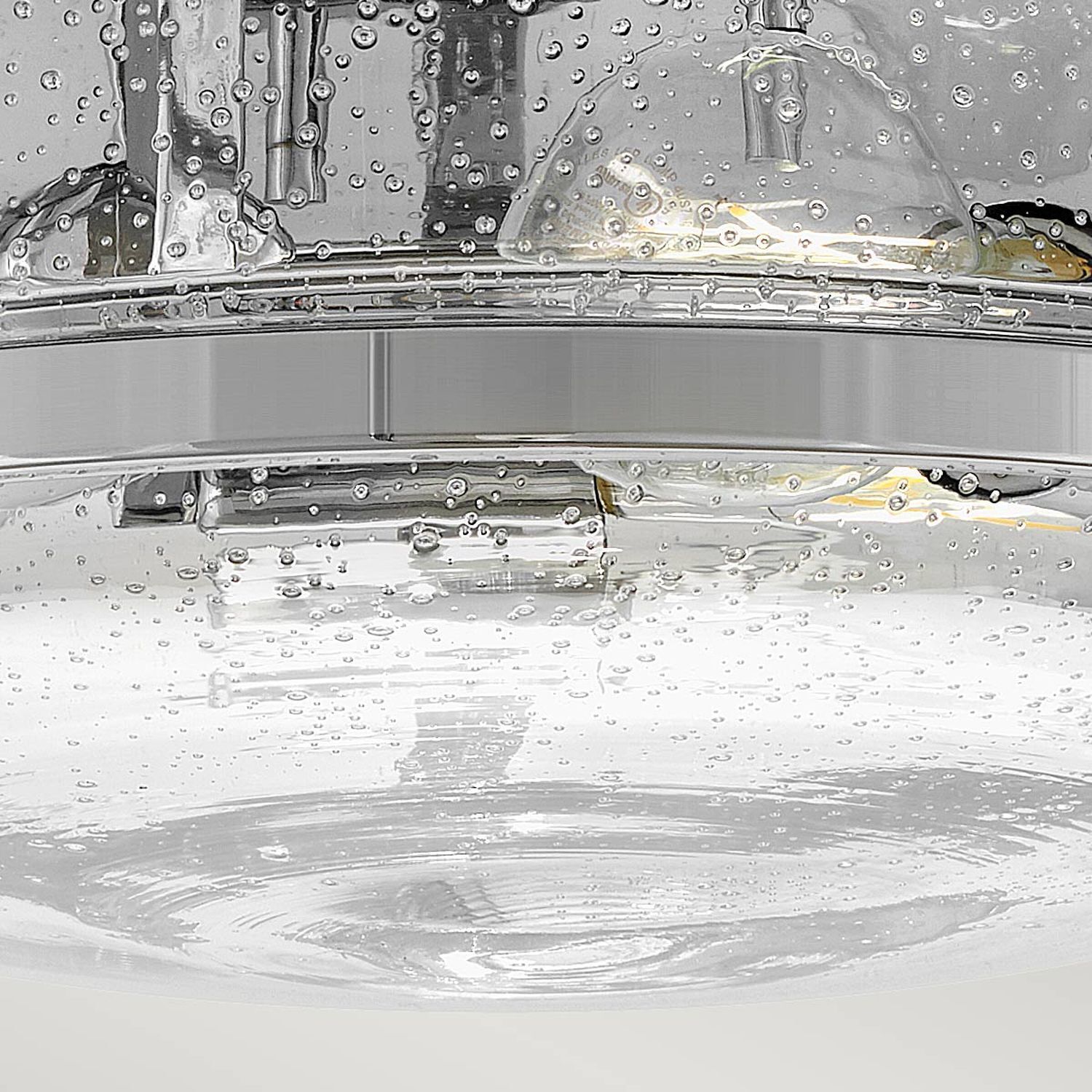 Plafonnier rond D : 40 cm Chrome en métal Verre 3x E27