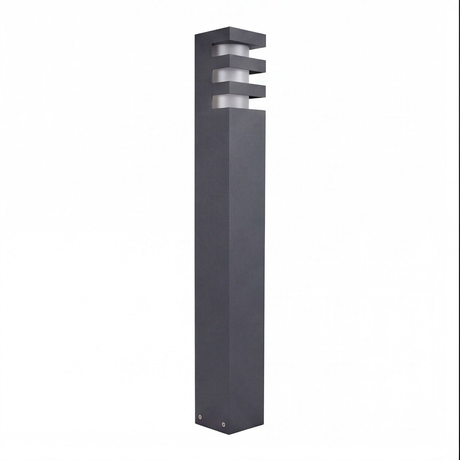 aussen-stehleuchte-wegeleuchte-beringen-1-flammig-anthrazit-modern-75cm-2 Pfeiler, Sockel, Außenleuchte, Stahl, dunkelgrau
