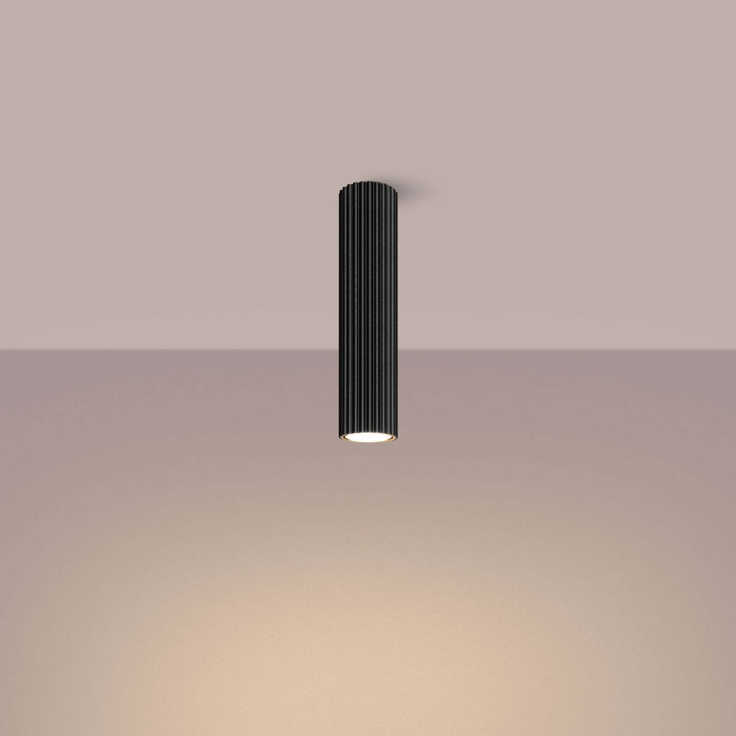 Spot Lampe plafond Noir Ø 6,5 cm H : 30 cm GU10 apparent