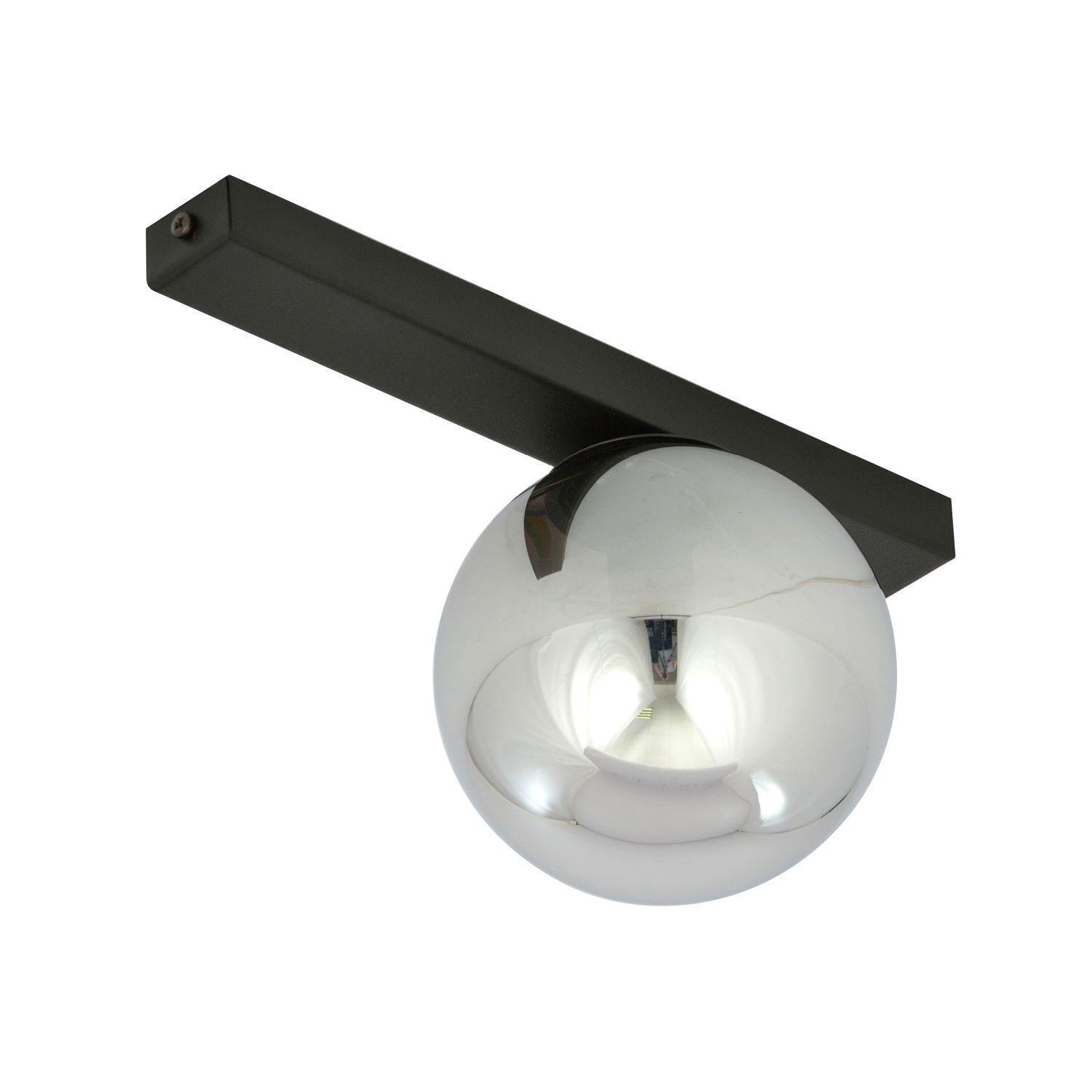 Lampe de plafond verre fumé métal L : 60 cm noir graphite E14