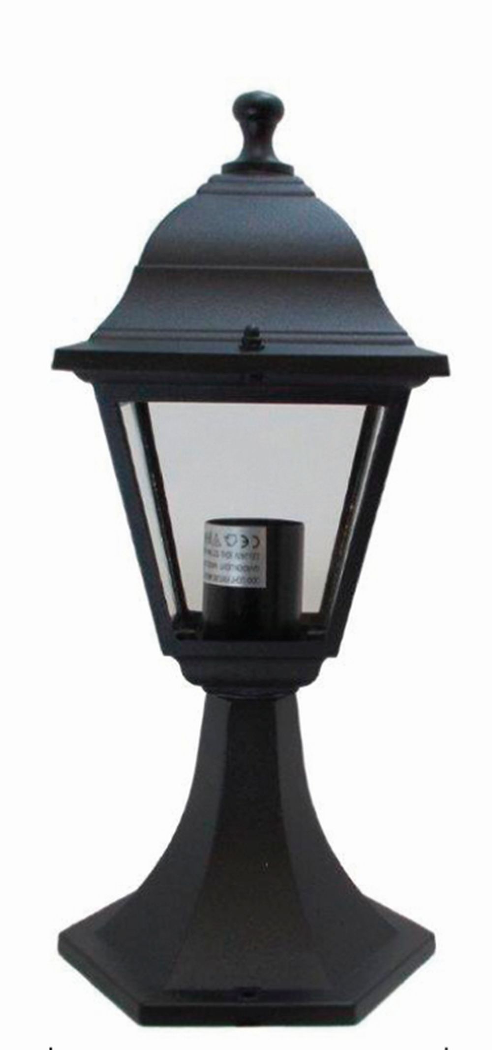Luminaire de socle noir extérieur 38 cm petit rustique