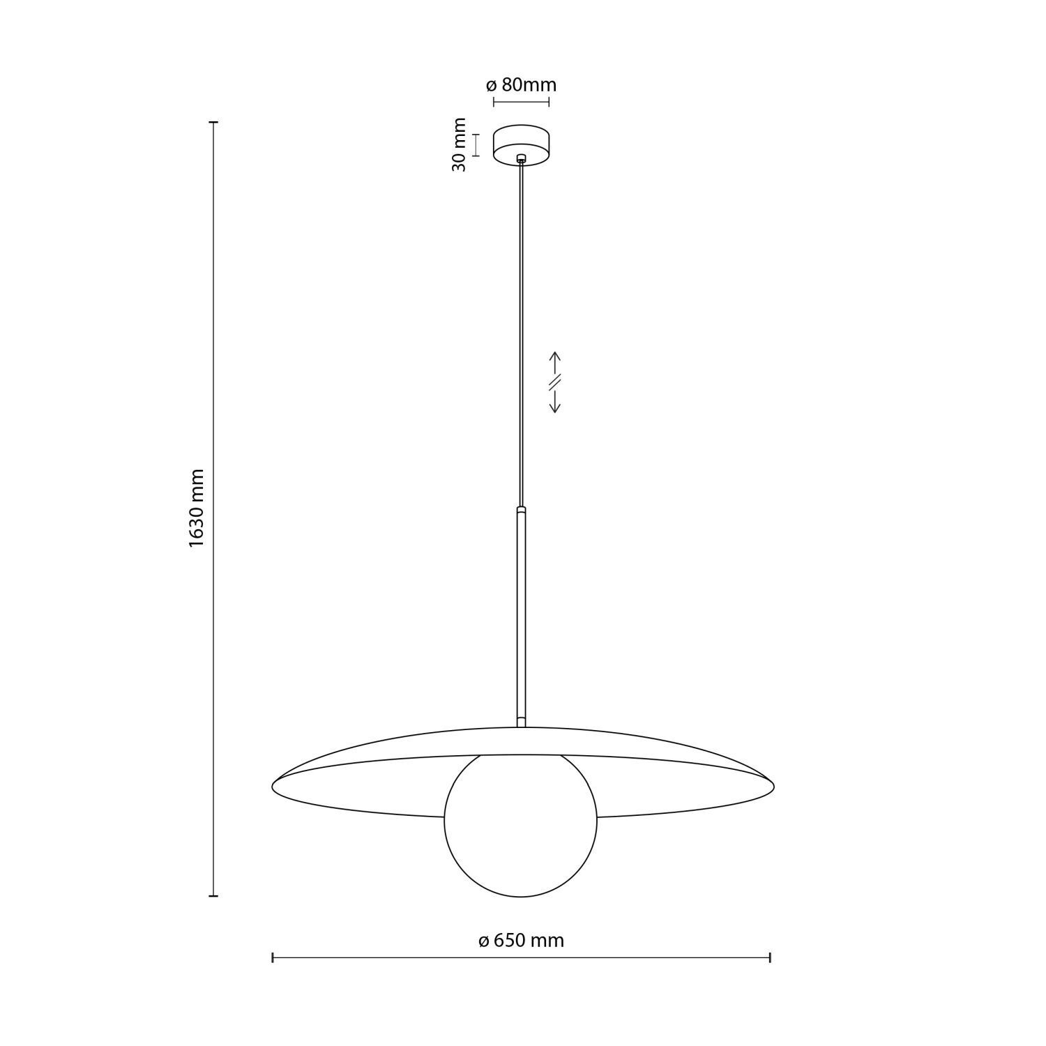 Lampe à suspendre Abat-jour en verre Métal rond Ø65 cm E27 Gris sable