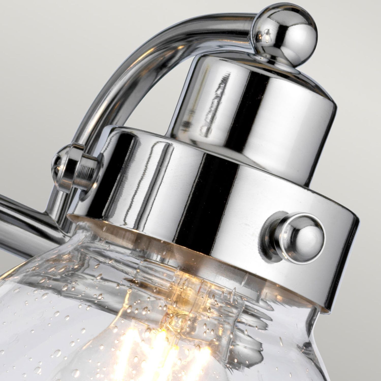 Luminaire de salle de bain mur métal verre 44,9 cm de large IP44 E27