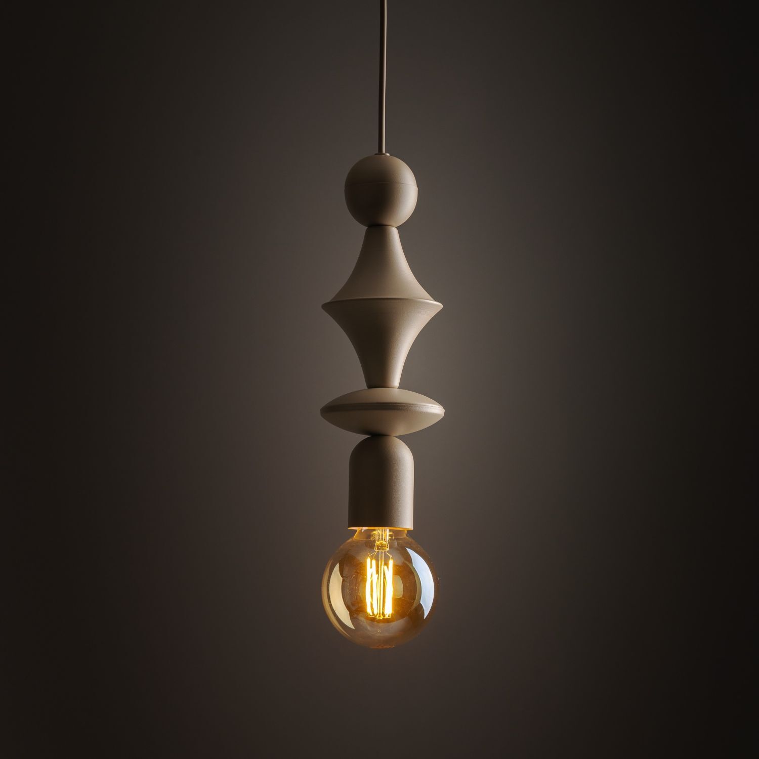 Pendelleuchte Sandgrau Metall Ø10 cm E27 minimalistisch Licht, Lampe