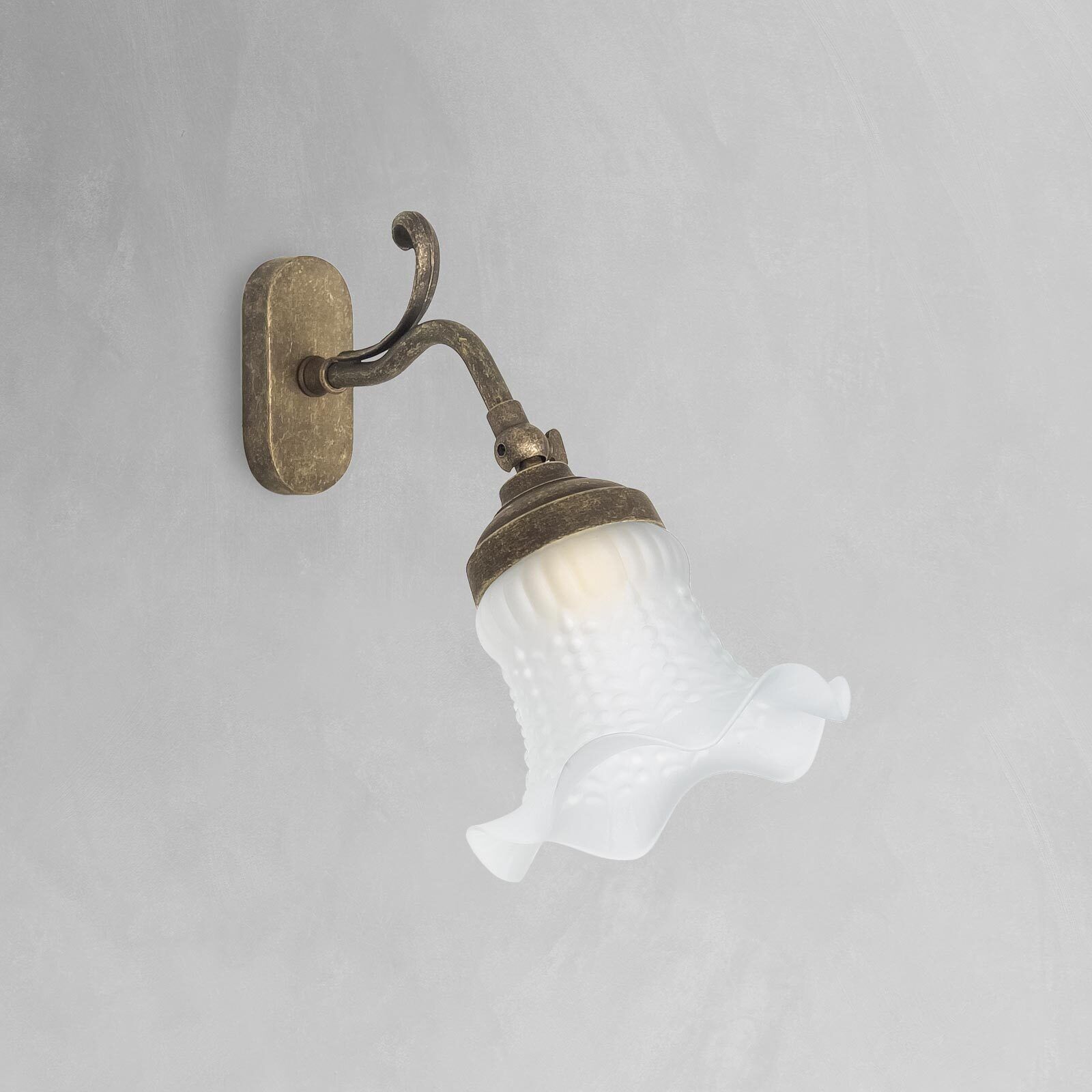 Applique murale ajustable E14 en bronze antique blanc laiton verre Badezimmer, Drinnen, Zimmer, Duscharmatur, Bronze