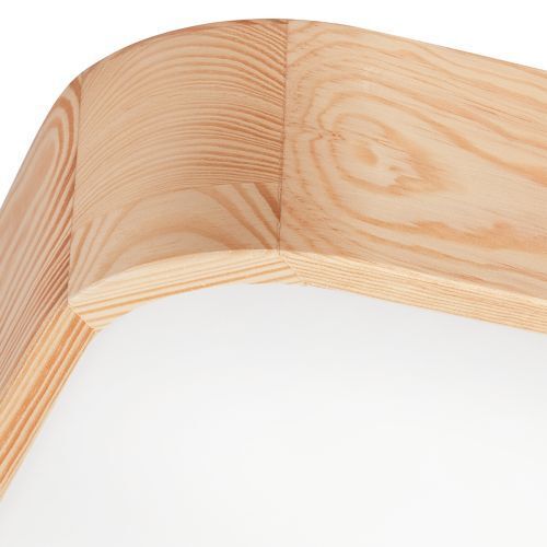 Lampe de plafonnier naturelle pin verre L:45 cm E27 4-flmg