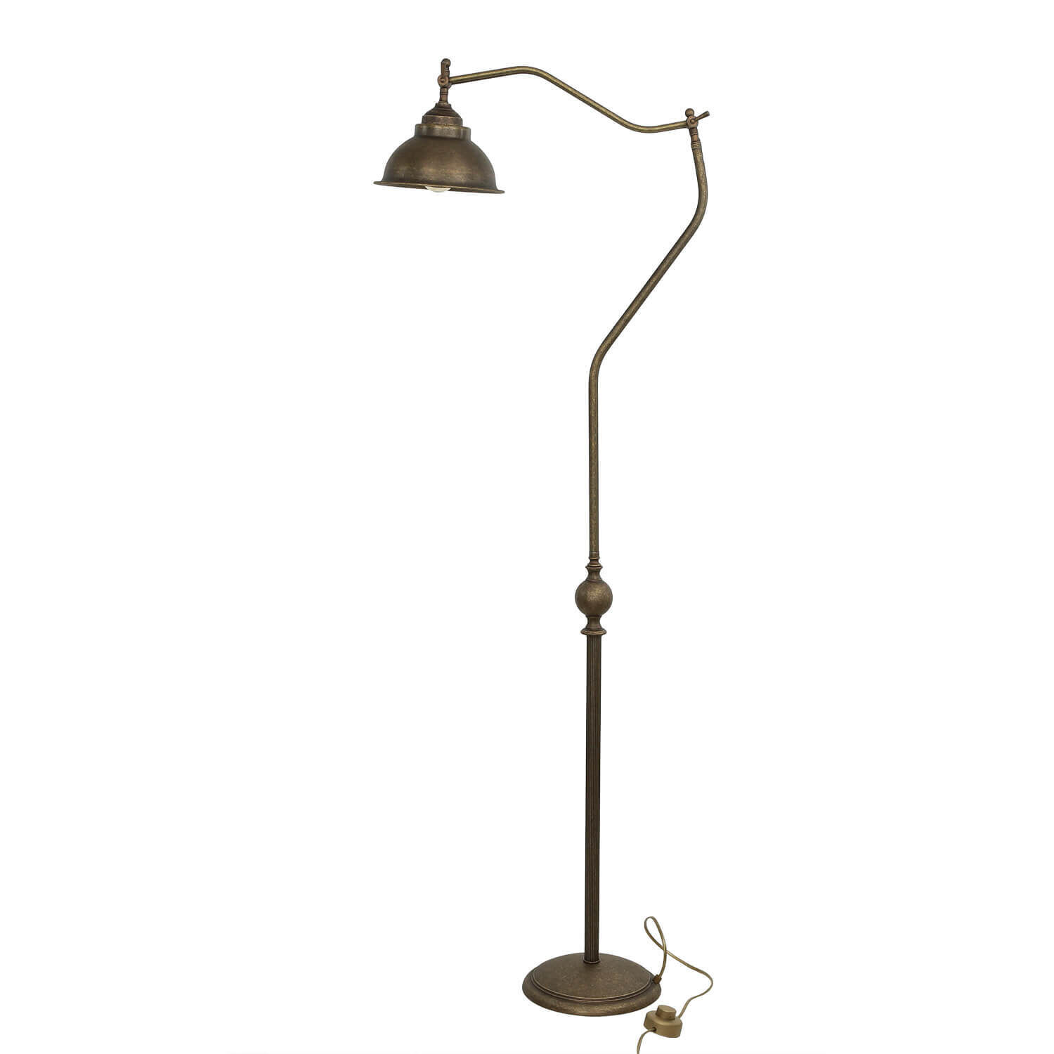 Lampadaire bronze antique laiton véritable Oslo