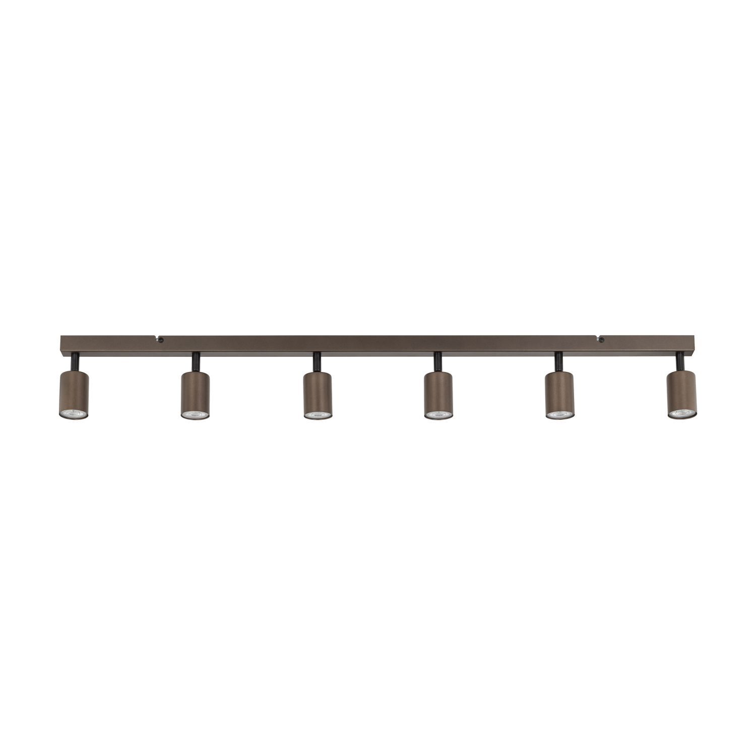Spot de plafond 127 cm de long 6-flamme métal brun GU10