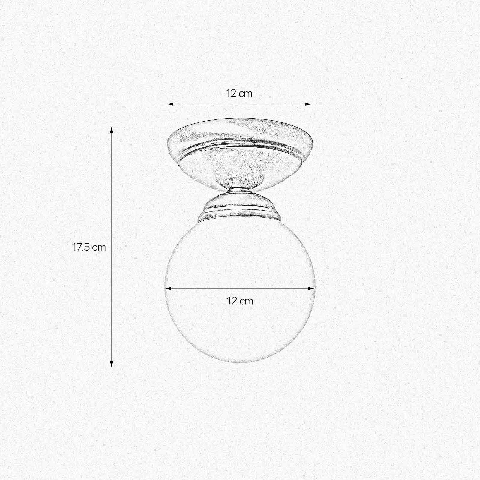 Lampe de plafond laiton verre E14 Ø 12 cm Abat-jour sphérique