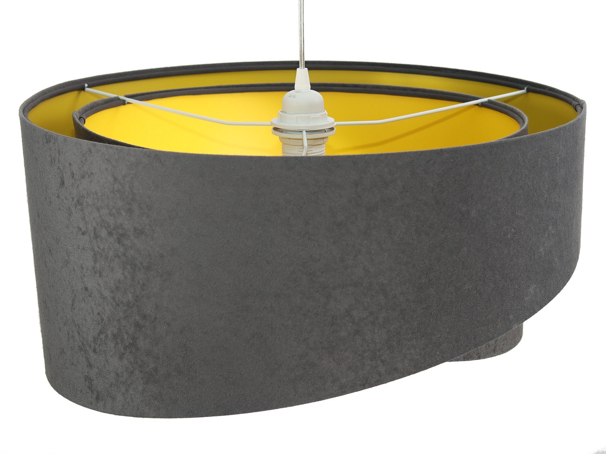 Suspension Gris foncé Jaune Ø50cm Tissu Table à manger