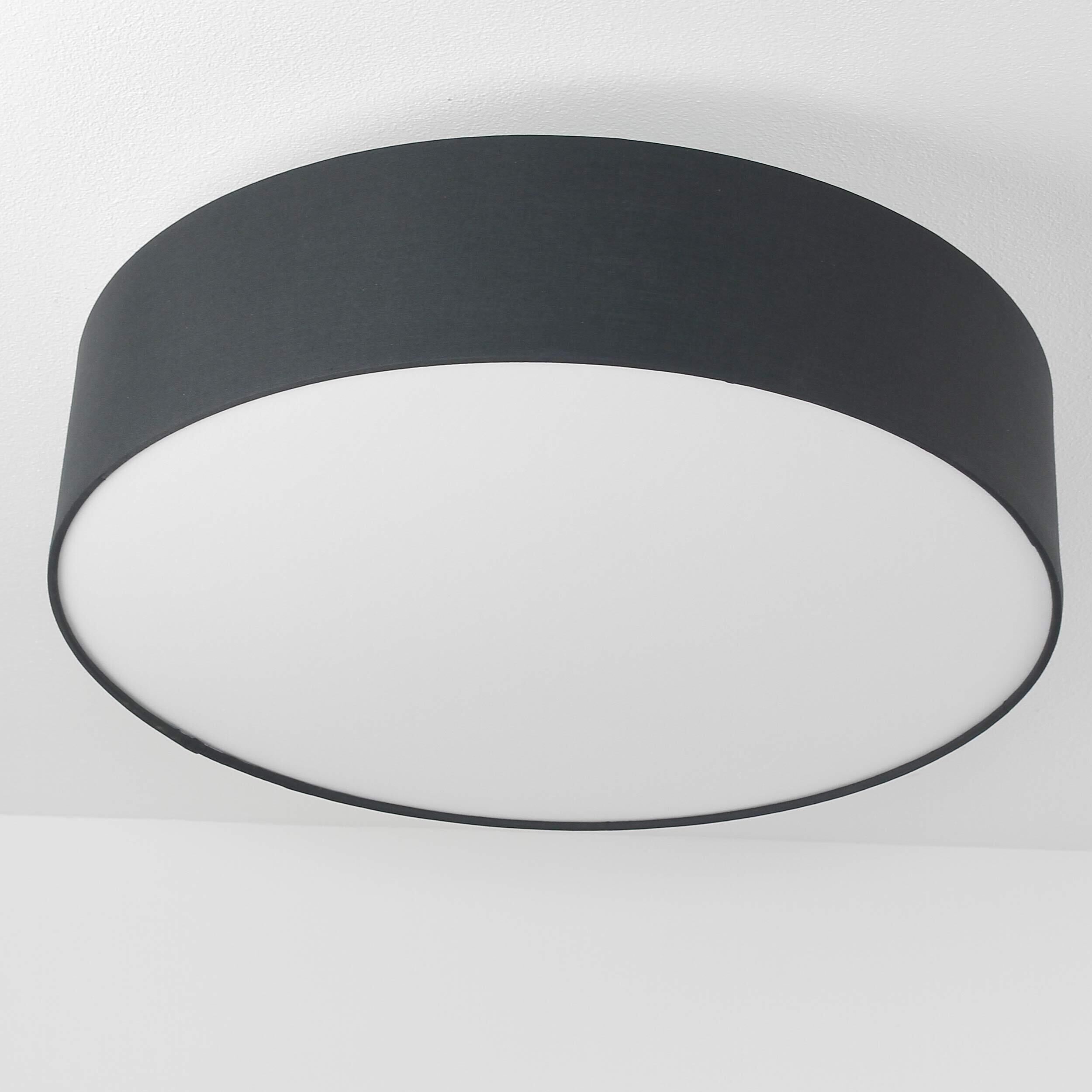 Plafonnier élégant avec tissu noir ∅50cm