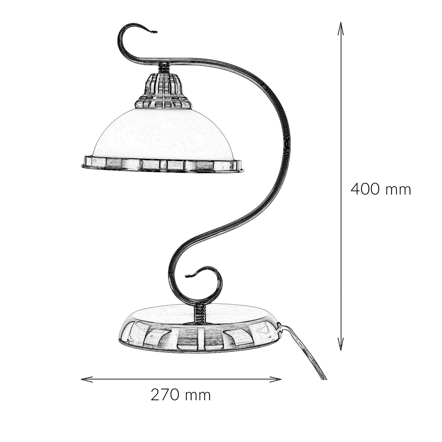 Lampe de table E27 ELISETT Art Nouveau