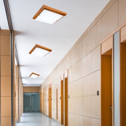 Plafonnier LED ERIN bois polyvalent carré