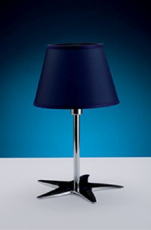 Lampe de table design MIRENA bleu chrome Maritim