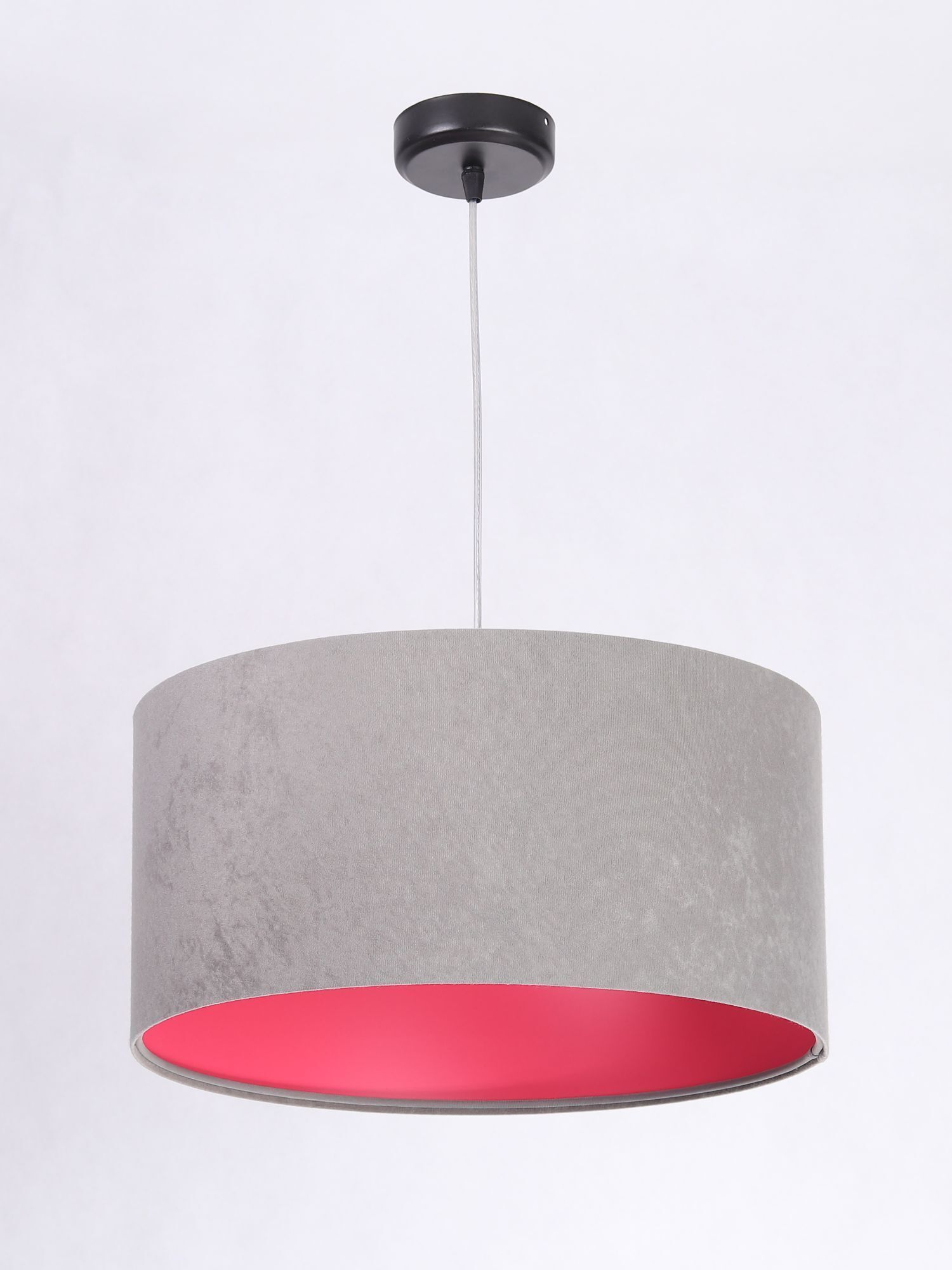 Lampe à suspendre Abat-jour Gris Rose Tissu Rétro Salle à manger