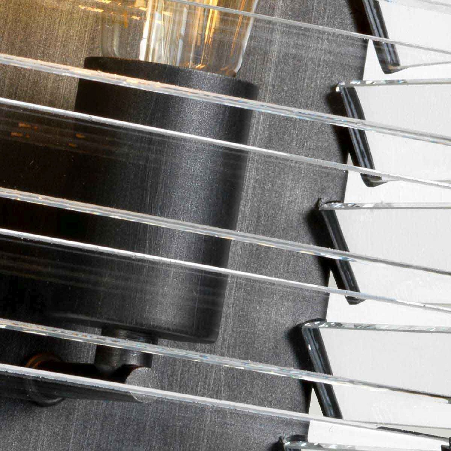 Applique Métal Verre E27 28,8 cm de haut Gris Gunmetal Applique Métal Verre E27 28,8 cm de haut Gris Gunmetal